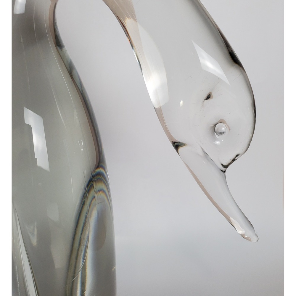 Rare Cristallo Clear Duck Goose Swan Birds Pair Glass Murano? Archimede Seguso? - Picture 13 of 15